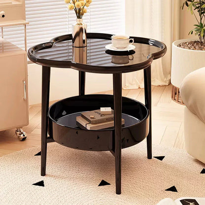Trendy Black Round Coffee Side Table Modern Minimalist End Table for Living Room - Mekamart Australia