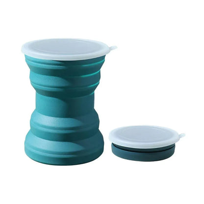 Silicone Folding Travel Mug Portable Retractable Collapsible Mug Outdoor Camping - Sakura Pink - Mekamart Australia