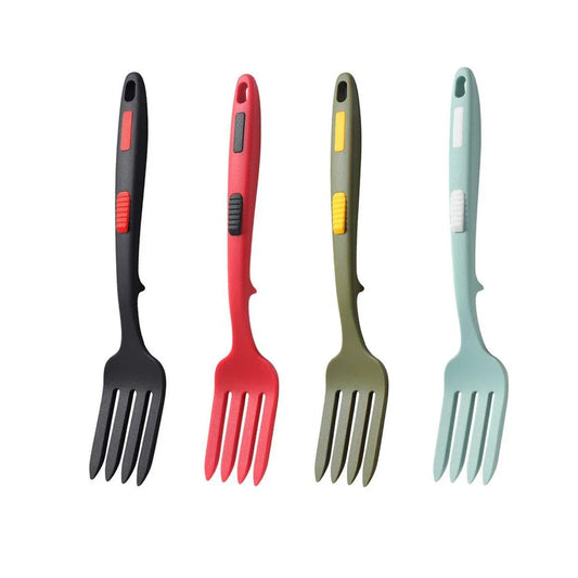 2PCS Silicone Heat Resistant Flexible Cooking Forks Dishwasher Safe Kitchen - Red-Black - Mekamart Australia