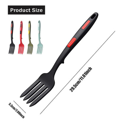 2PCS Silicone Heat Resistant Flexible Cooking Forks Dishwasher Safe Kitchen - Red-Black - Mekamart Australia
