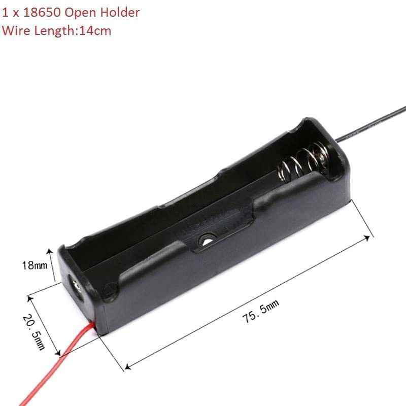 8 Pack 18650 Single Battery Holder Case Rechargeable 18650 Wire Lead Lithium