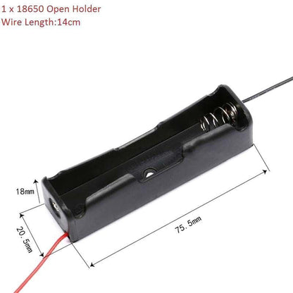 8 Pack 18650 Single Battery Holder Case Rechargeable 18650 Wire Lead Lithium