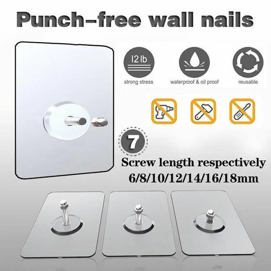 10X Punch-Free Adhesive Wall Hanging Hooks - 18mm - Mekamart Australia