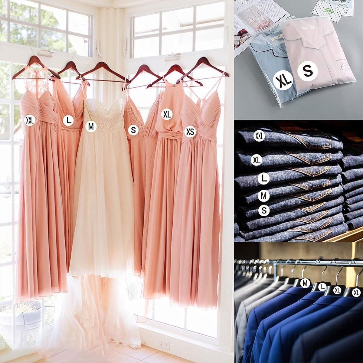 7 Rolls Clothing Size Label Sticker 1Inch Round Size Sticker Labels Self Adhesive