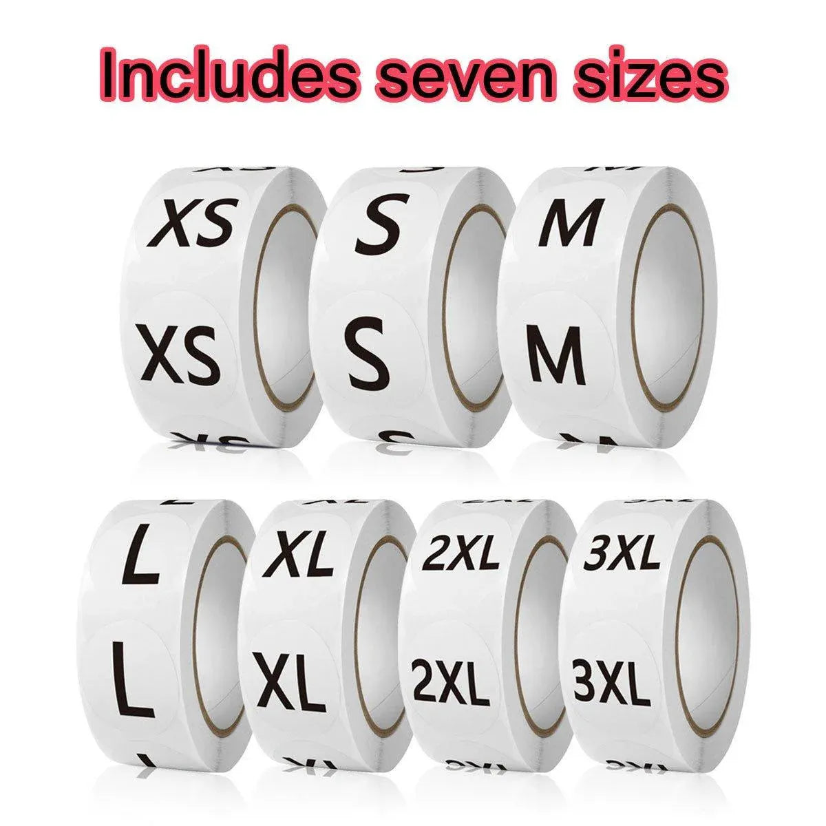 7 Rolls Clothing Size Label Sticker 1Inch Round Size Sticker Labels Self Adhesive