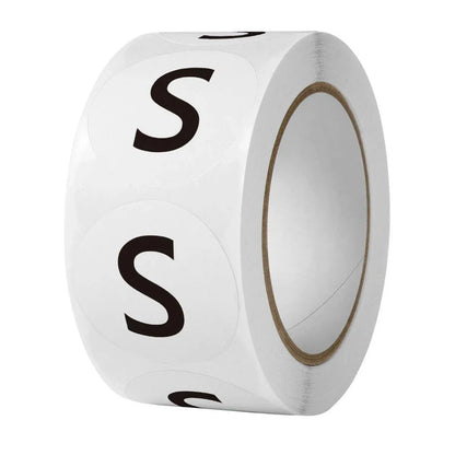7 Rolls Clothing Size Label Sticker 1Inch Round Size Sticker Labels Self Adhesive