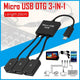 Micro USB 2.0 OTG HUB Cable Adapter AU Male to Female Dual Host Fast Transfer
