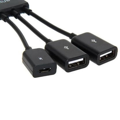 Micro USB 2.0 OTG HUB Cable Adapter AU Male to Female Dual Host Fast Transfer