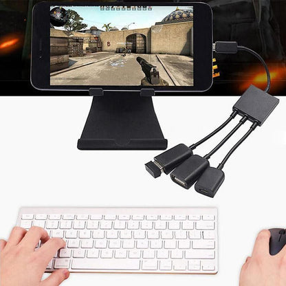 Micro USB 2.0 OTG HUB Cable Adapter AU Male to Female Dual Host Fast Transfer