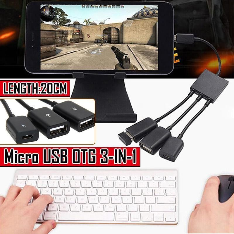 Micro USB 2.0 OTG HUB Cable Adapter AU Male to Female Dual Host Fast Transfer