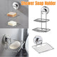 Shower Bar Holder Suction Basket Wall Mounted Stainless Steel Bathroom Soap Dish - Double Layer - Mekamart Australia