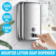 Stainless Steel Wall Mounted Soap Dispenser Hotel Bathroom Sanitizer Bottle - 800ML - Mekamart Australia