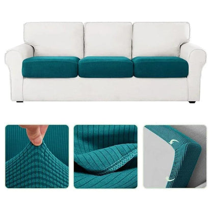 Stretch Sofa Slipcover 4 Seasons Universal Couch Protector Elastic Fabric Cover - Double-Black - Mekamart Australia