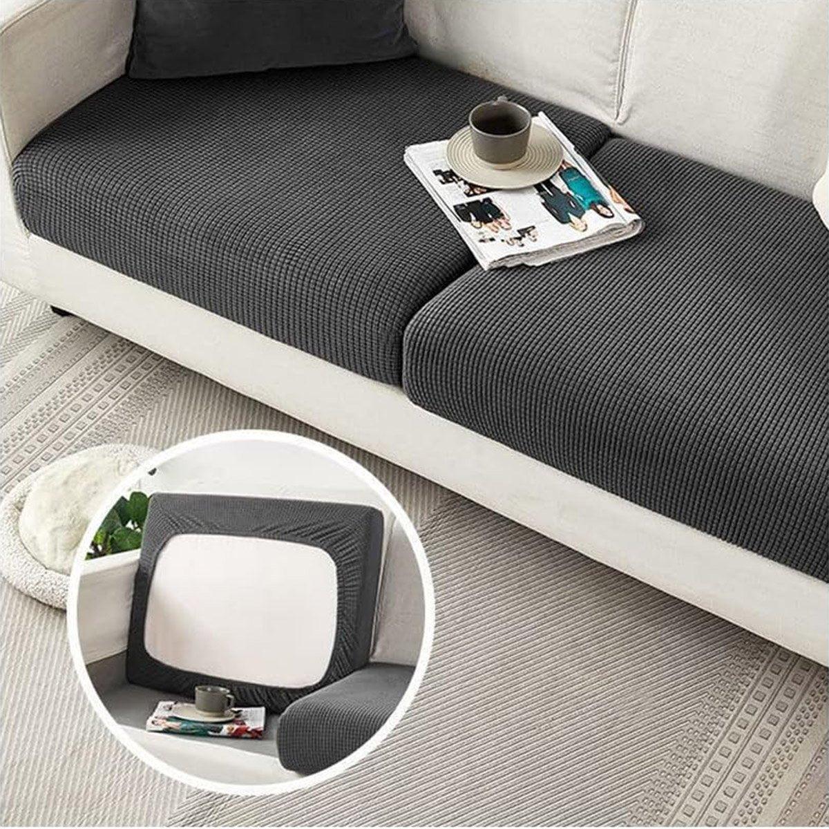 Stretch Sofa Slipcover 4 Seasons Universal Couch Protector Elastic Fabric Cover - Double-Black - Mekamart Australia