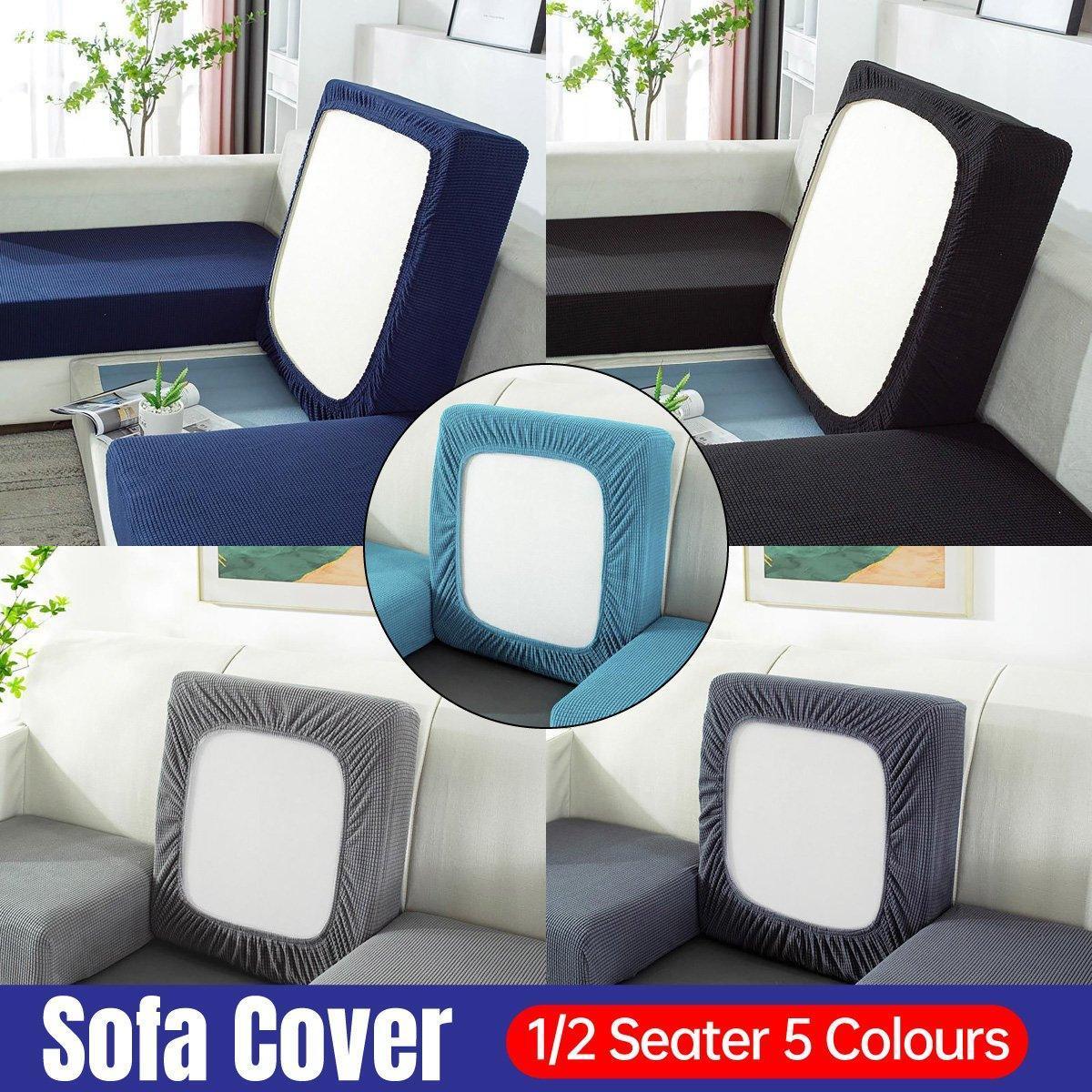 Stretch Sofa Slipcover 4 Seasons Universal Couch Protector Elastic Fabric Cover - Single-Black - Mekamart Australia