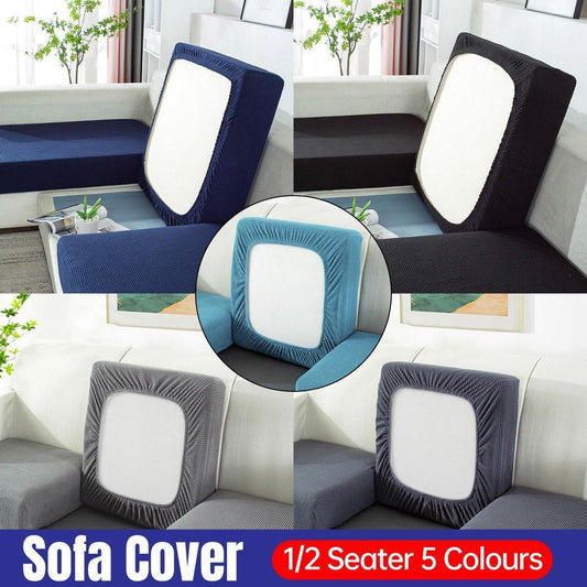 Stretch Sofa Slipcover 4 Seasons Universal Couch Protector Elastic Fabric Cover - Single-Blue - Mekamart Australia