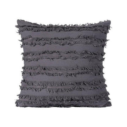 Boho Tassel Fringe Striped Cushion Cover Soft Home Decor Sofa Throw Pillow Case - Green