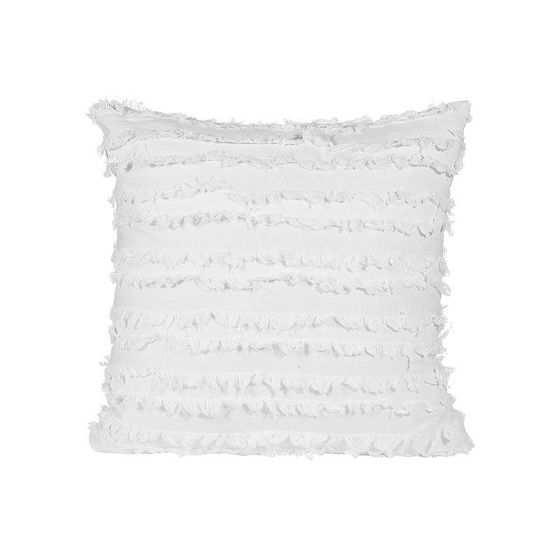 Boho Tassel Fringe Striped Cushion Cover Soft Home Decor Sofa Throw Pillow Case - Grey