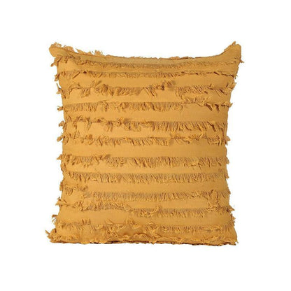 Boho Tassel Fringe Striped Cushion Cover Soft Home Decor Sofa Throw Pillow Case - Khaki