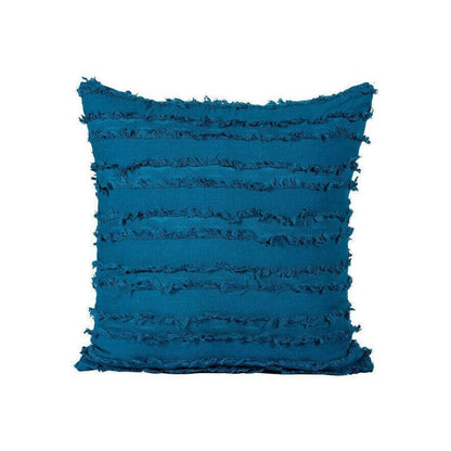 Boho Tassel Fringe Striped Cushion Cover Soft Home Decor Sofa Throw Pillow Case - Red