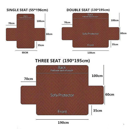 130X195cm Seater Pet Sofa Protector Cover Quilted Couch Covers Lounge Slipcover - Grey - Mekamart Australia