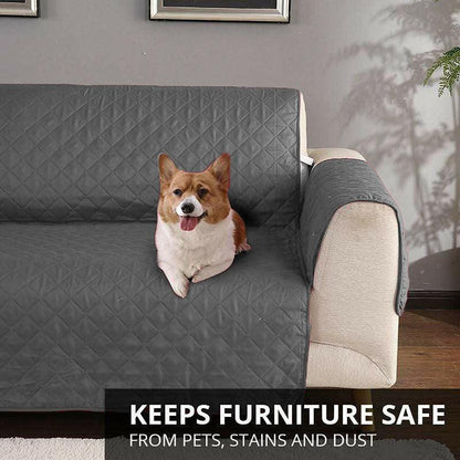 130X195cm Seater Pet Sofa Protector Cover Quilted Couch Covers Lounge Slipcover - Grey - Mekamart Australia
