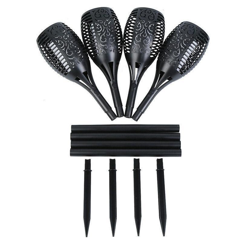 4pcs LED Solar Flickering Flame Torch Lights Outdoor Garden Path Landscape Lamps - Mekamart Australia