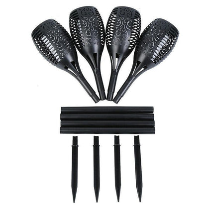 4pcs LED Solar Flickering Flame Torch Lights Outdoor Garden Path Landscape Lamps - Mekamart Australia