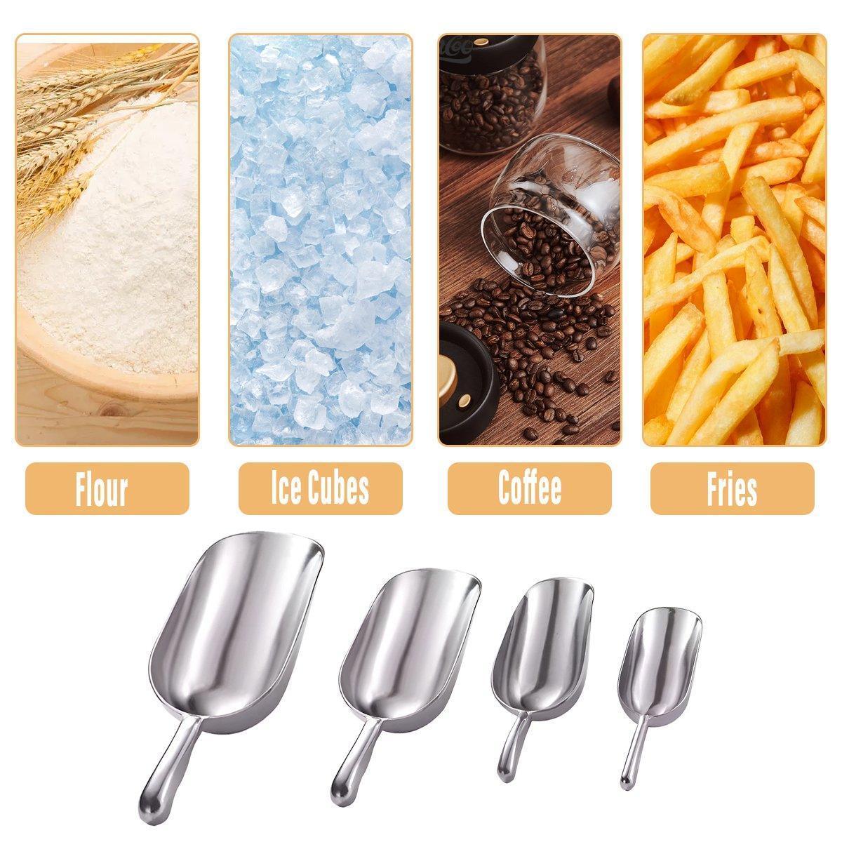 4 Sizes Aluminum Alloy Ice Shovel Flour Rice Scoop Multipurpose Kitchen Tool - L - Mekamart Australia