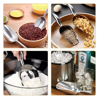 4 Sizes Aluminum Alloy Ice Shovel Flour Rice Scoop Multipurpose Kitchen Tool - L - Mekamart Australia