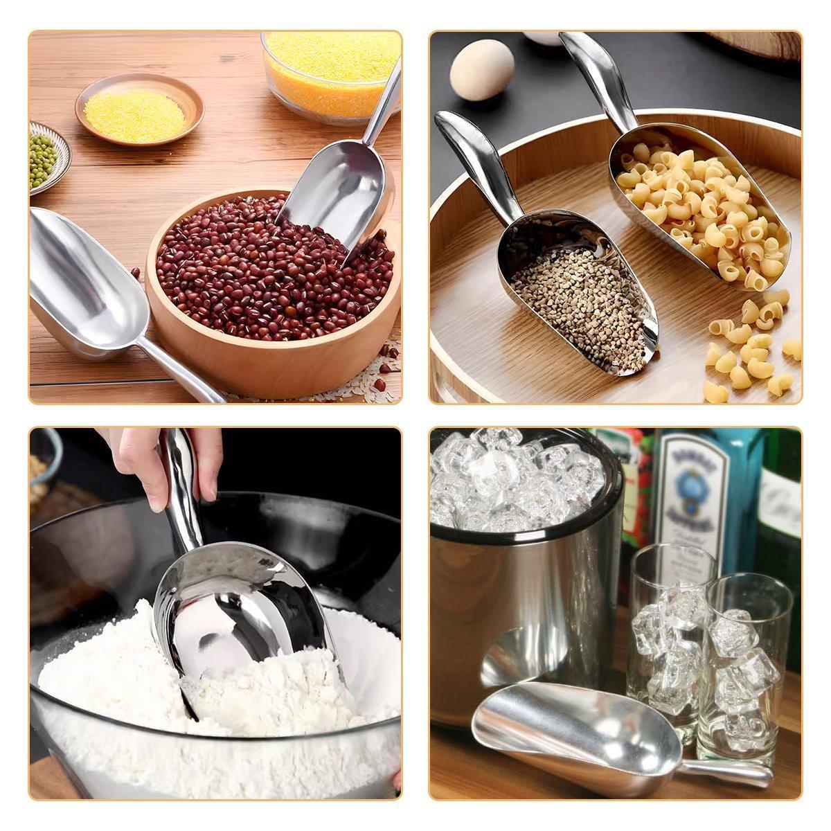 4 Sizes Aluminum Alloy Ice Shovel Flour Rice Scoop Multipurpose Kitchen Tool - S - Mekamart Australia