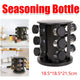 Stainless Steel 9-Hole Spice Jar Set with Round Rack Seasoning Container Durable