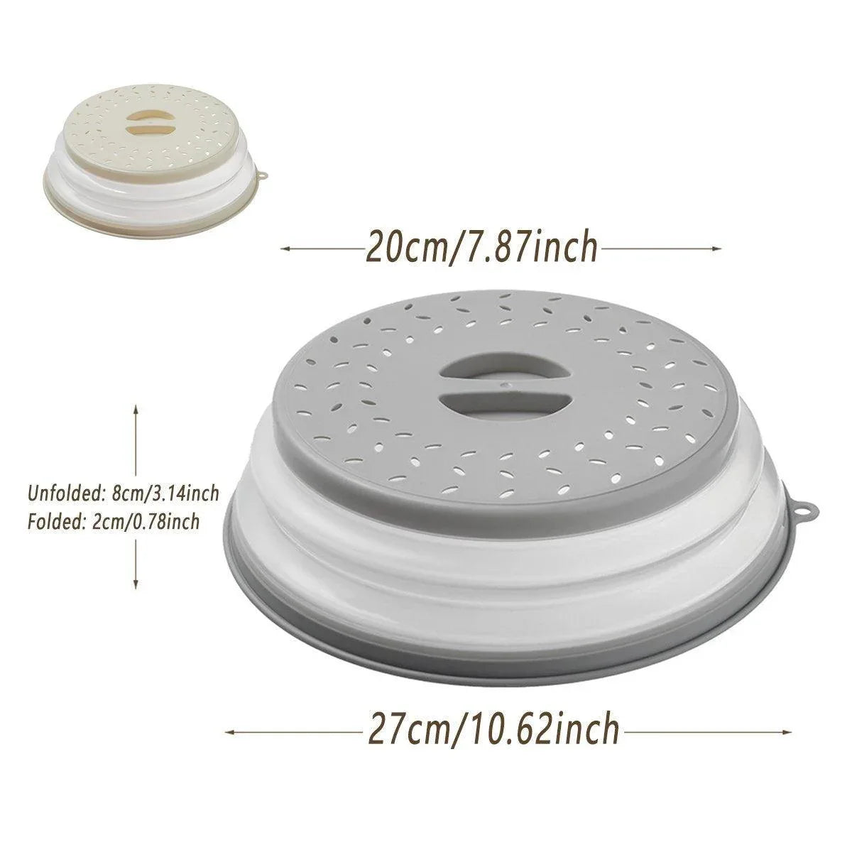 Multifunctional Microwave Oven Food Cover Heat Resistant Folding Splash Guard - Grey - Mekamart Australia