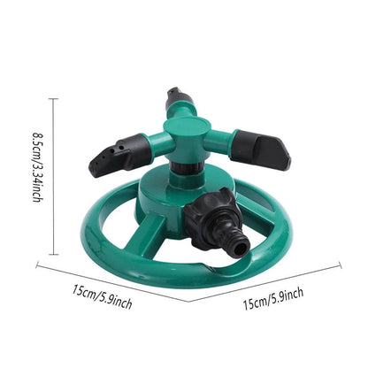 Small Disc Sprinkler 360 Degree Rotating Garden Sprayer Three Prong Spray Water - Blue - Mekamart Australia
