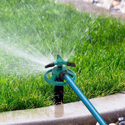 Small Disc Sprinkler 360 Degree Rotating Garden Sprayer Three Prong Spray Water - Blue - Mekamart Australia