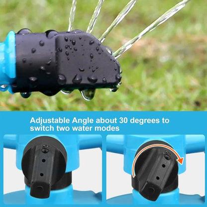Small Disc Sprinkler 360 Degree Rotating Garden Sprayer Three Prong Spray Water - Blue - Mekamart Australia