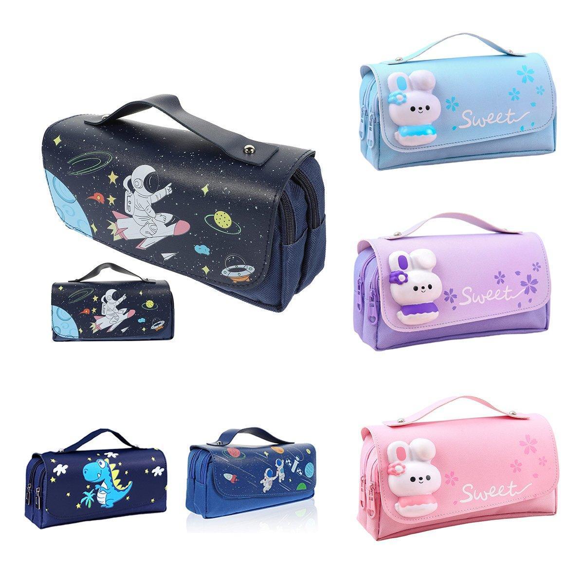 Functional Pencil Case Stationery Bag Pen Holder Storage Organizer for School - 01 - Mekamart Australia
