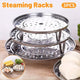 3pcs Stainless Steel Steamer Basket Steamer Tray Rack Waterproof Steam Cooking - Mekamart Australia