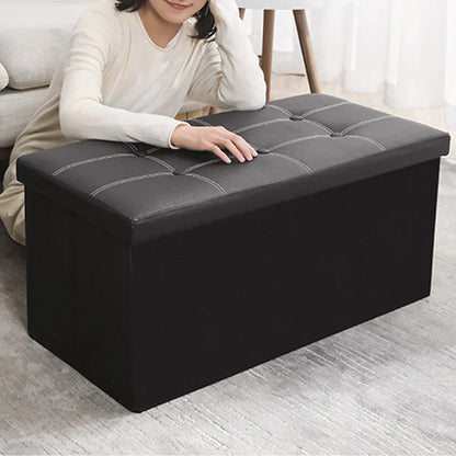 Multifunctional Foldable Storage Stool with Lid 110L Capacity Space Saving