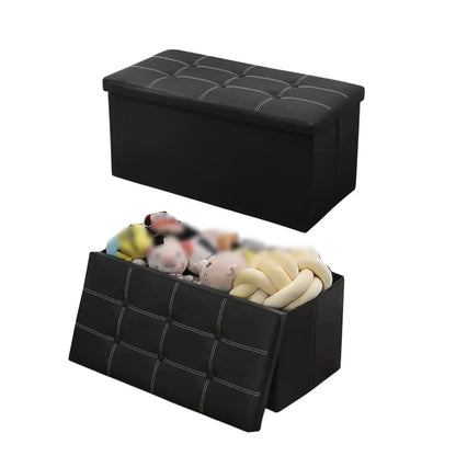 Multifunctional Foldable Storage Stool with Lid 110L Capacity Space Saving