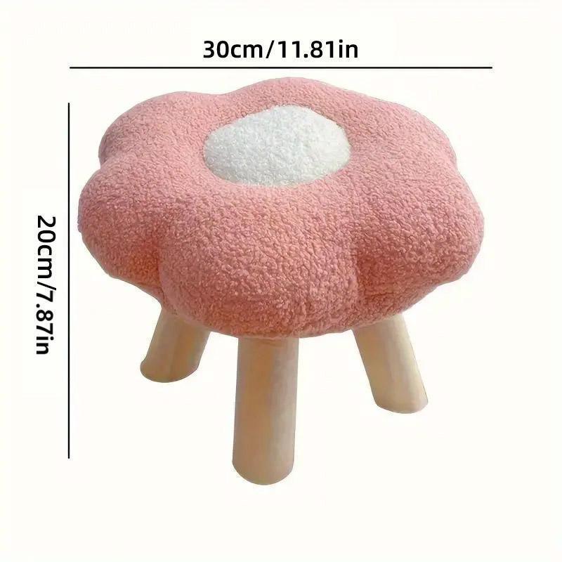 Small Flower Short Stool for Entryway or Living Room Shoe Bench or Footrest - Blue - Mekamart Australia
