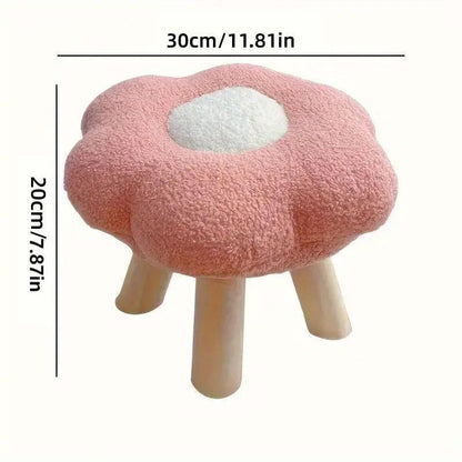 Small Flower Short Stool for Entryway or Living Room Shoe Bench or Footrest - Blue - Mekamart Australia