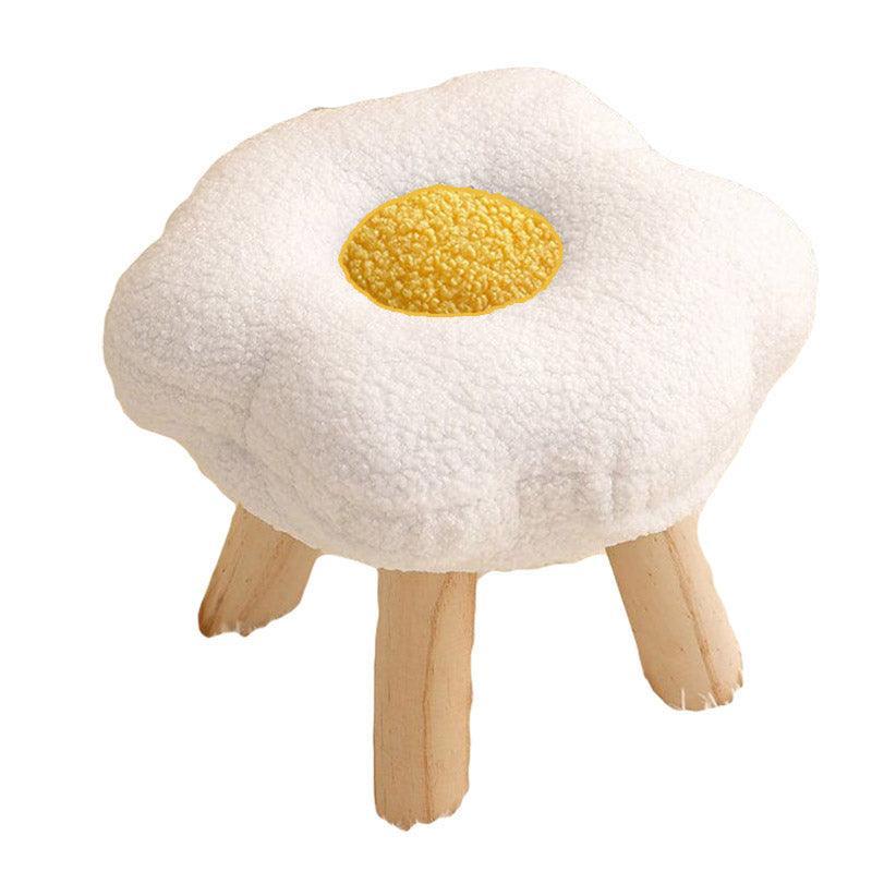 Small Flower Short Stool for Entryway or Living Room Shoe Bench or Footrest - Blue - Mekamart Australia