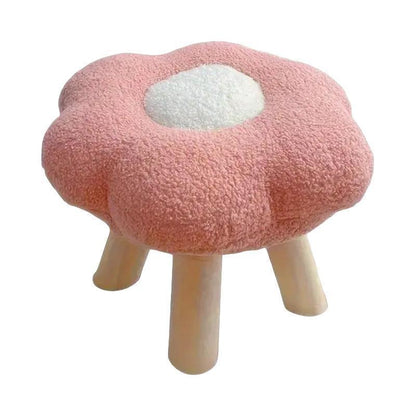 Small Flower Short Stool for Entryway or Living Room Shoe Bench or Footrest - Blue - Mekamart Australia
