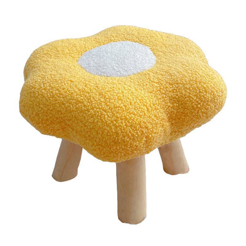 Small Flower Short Stool for Entryway or Living Room Shoe Bench or Footrest - Blue - Mekamart Australia