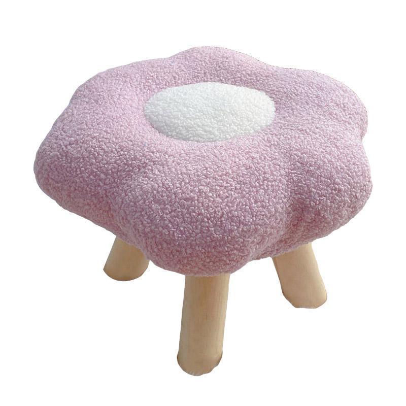 Small Flower Short Stool for Entryway or Living Room Shoe Bench or Footrest - Blue - Mekamart Australia