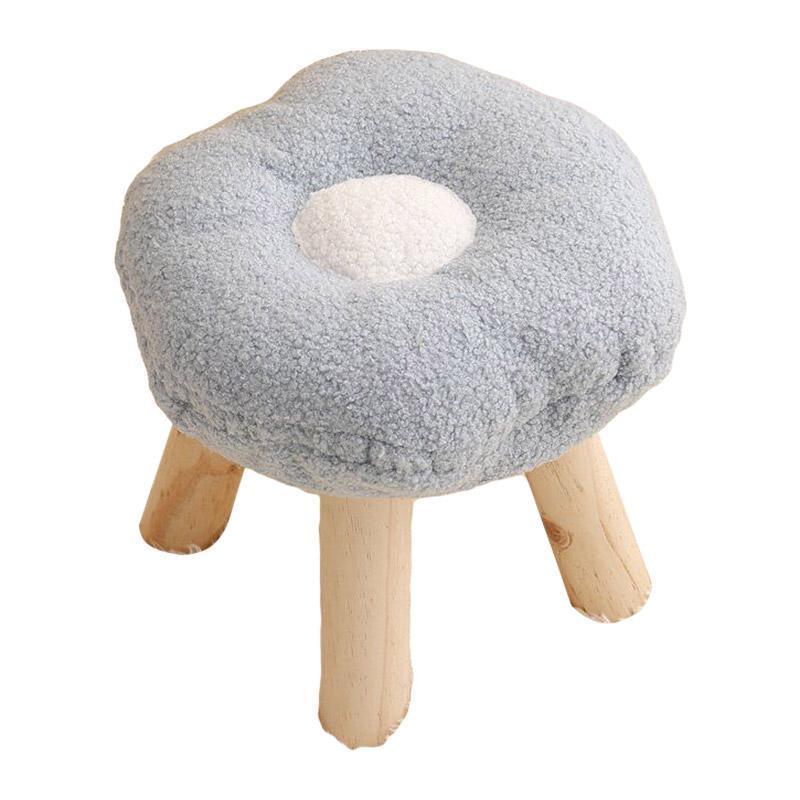 Small Flower Short Stool for Entryway or Living Room Shoe Bench or Footrest - Blue - Mekamart Australia