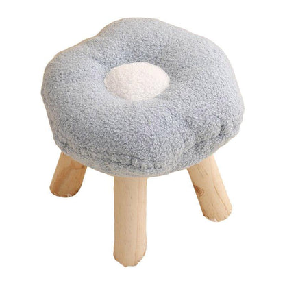 Small Flower Short Stool for Entryway or Living Room Shoe Bench or Footrest - Blue - Mekamart Australia