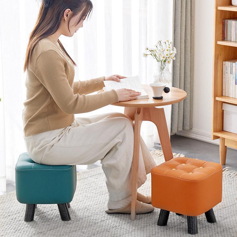 Small Stool Household Sofa Stool Shoes Changing Low Seat for Bedroom and Living - Green - Mekamart Australia