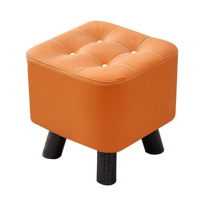 Small Stool Household Sofa Stool Shoes Changing Low Seat for Bedroom and Living - Orange - Mekamart Australia
